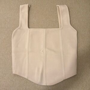 Zara Knit Corset Top Cream